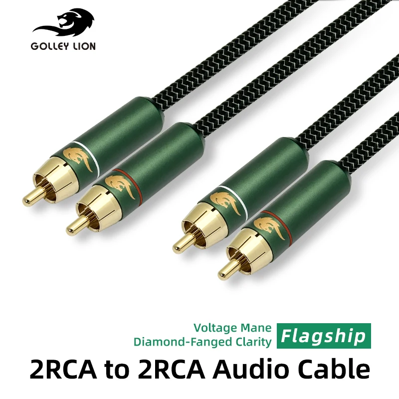 2RCA to 2RCA Audio Cable Gold-Plated 2RCA Male to Male Aux Cable 1m 2m for TV Amplifier Home Theater Speaker Cable RCA