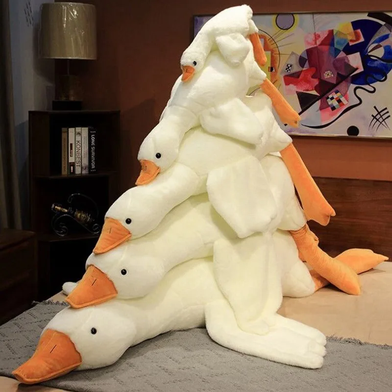 New Arrival Cute Big White Goose Pillow Plush Toy Hug Sleeping Doll Big Doll Girls Bed Sleeping Doll Birthday Gift 90/130/160CM