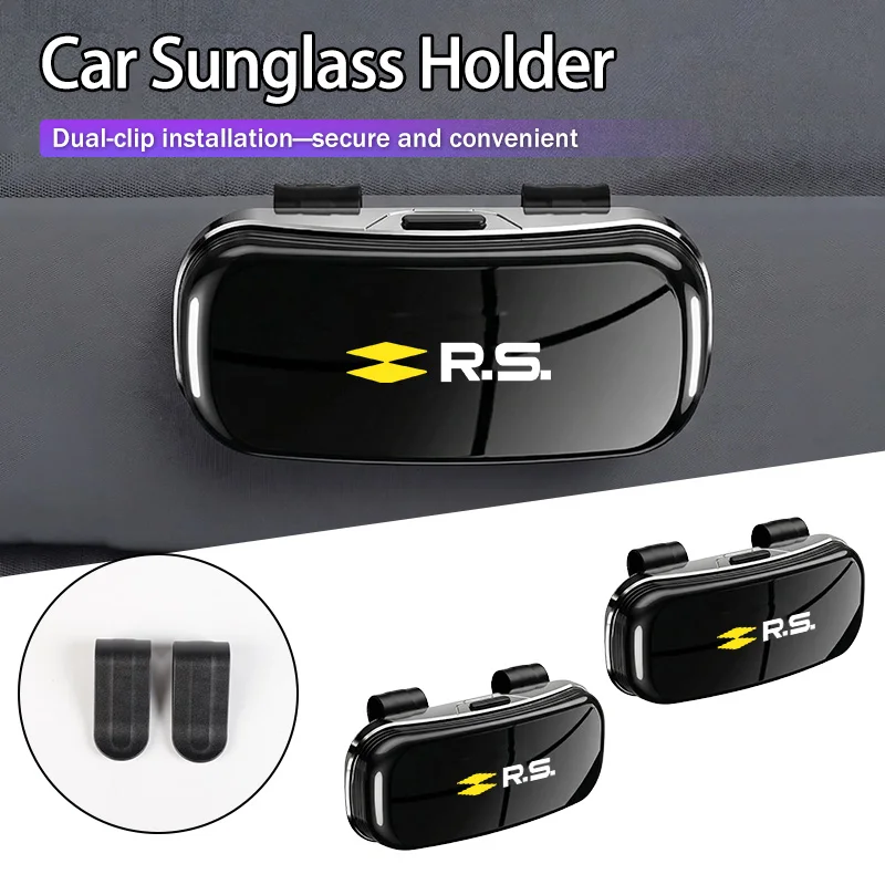 Car Sunglass Holder Case Glasses Clip Sun Visor Organizer Accessories For Renault Koleos Megane Espace Kadjar Duster Symbol Scen