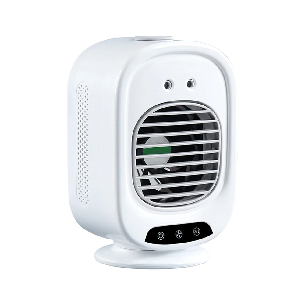 Ventilador de aire acondicionado USB portátil de bajo consumo, humidificador de refrigeración por agua con velocidades de viento ajustables para viajes