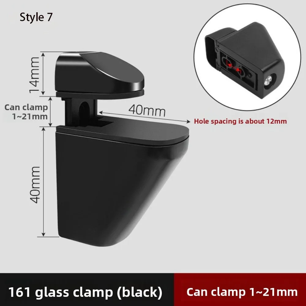 

Zinc Alloy Metal Glass Clamps Adjustable 1-22mm Thickness Partition Board Holder Anti-Slip Glass Shelf Brackets DIY Installation