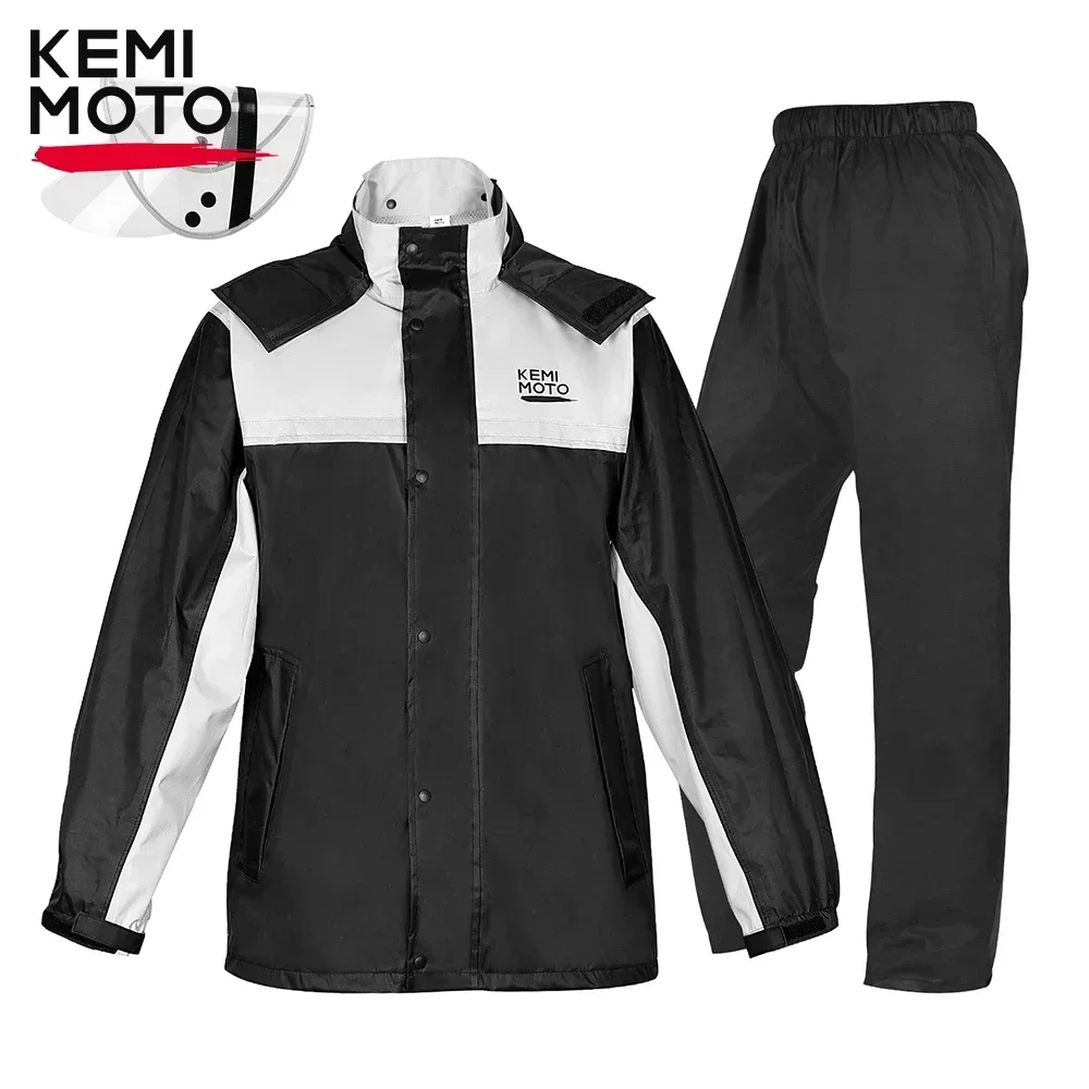 

KEMIMOTO Raincoats Men Waterproof Rain Jacket Reflective Outdoor Rain Suit Lightweight Hiking Motorcycle Gear Outdoor Fishing