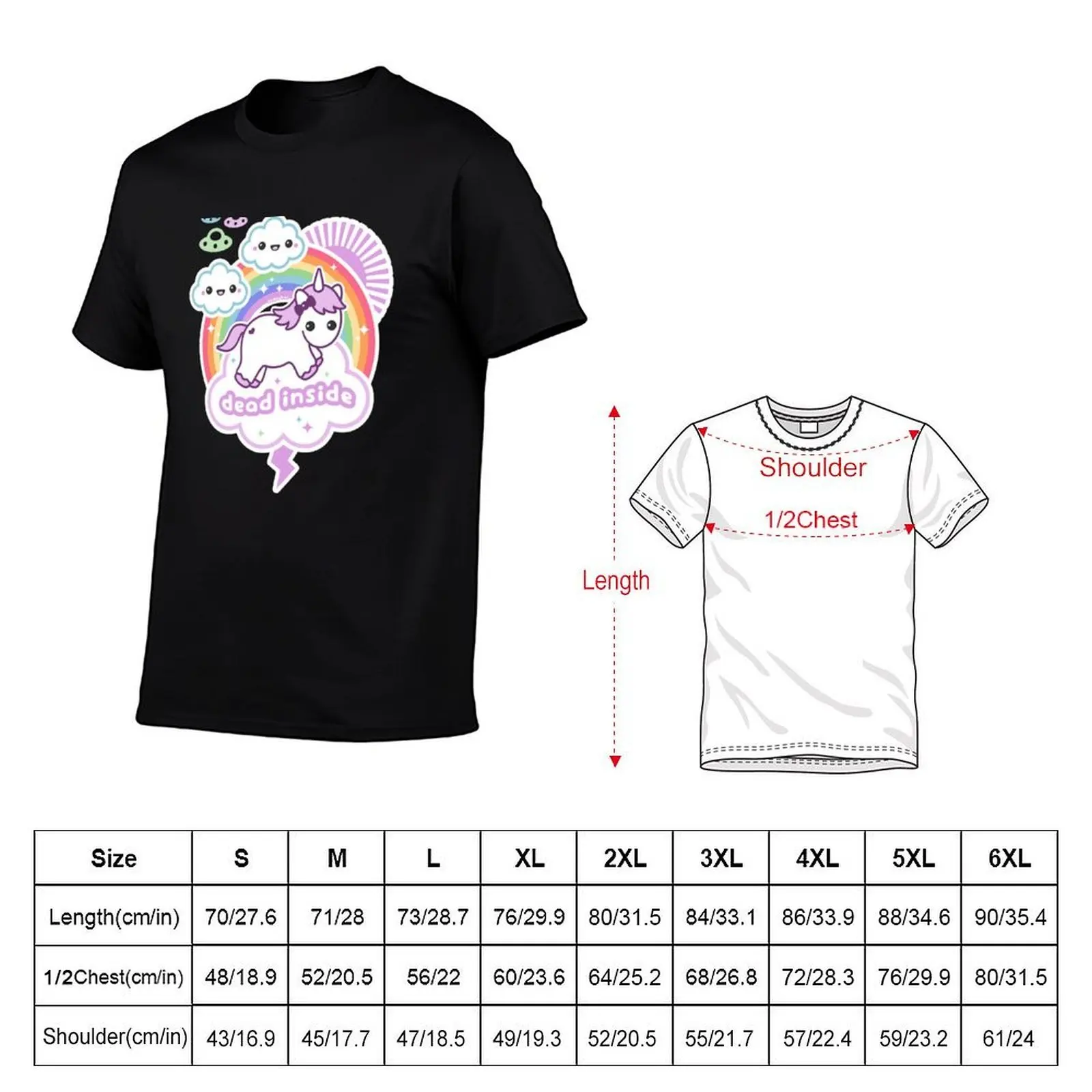 Pastel Goth Dead Inside Unicorn T-Shirt croswit shirt man custom t-shirts shirts men graphic