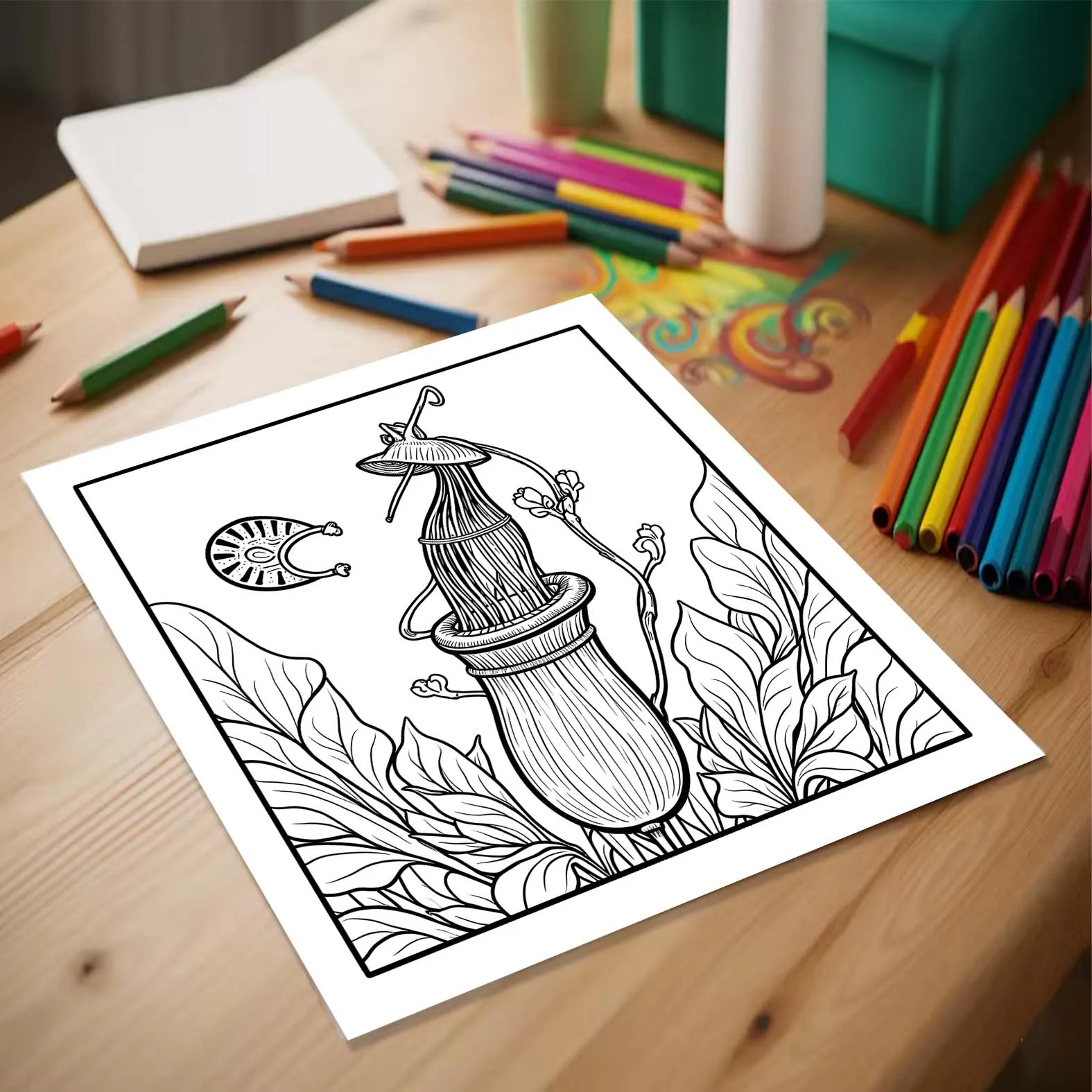 Plants Coloring Book Featuring Plants Flowers for Adults and Teens 24 Page Graffiti Painting Drawing Book Relieve Stress