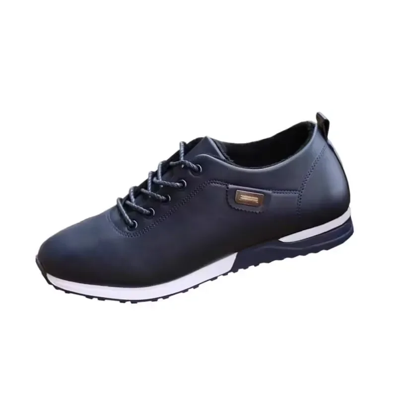 Sapatos de couro respirável masculino, mocassins empresariais, tênis de moda casual, sapatos de caminhada ao ar livre, 2023