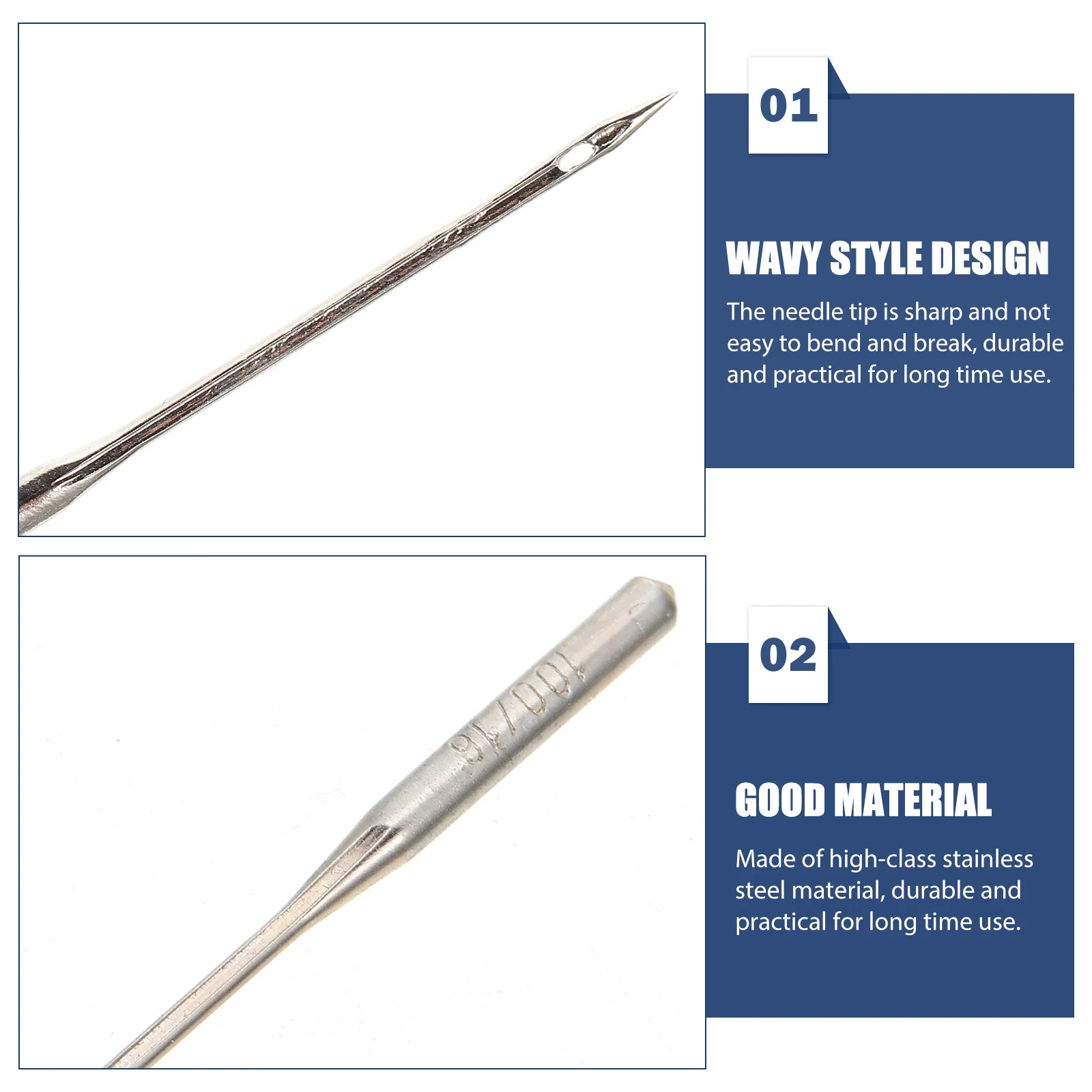 

60pcs Sewing Machine Needles Stainless Steel Wear-Resistant For Craft Quilting Stitching Household Industrial Use Universal