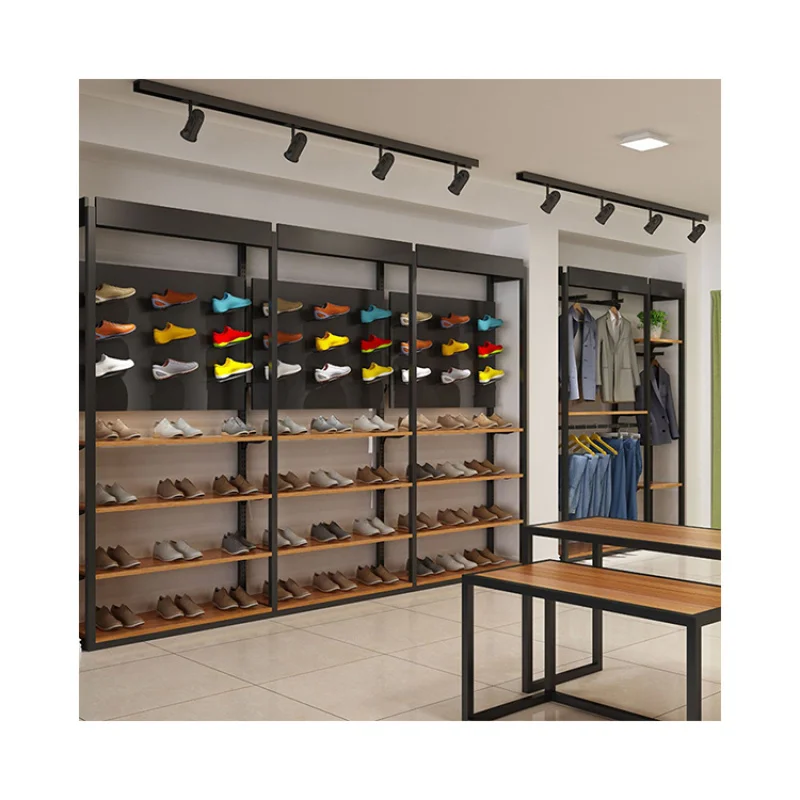 Customize.Kainice Customized Commercial Shoe Store Design Sports Retail Shop Clothing Display Rack Wall Mounted Shoe Racks Sneak