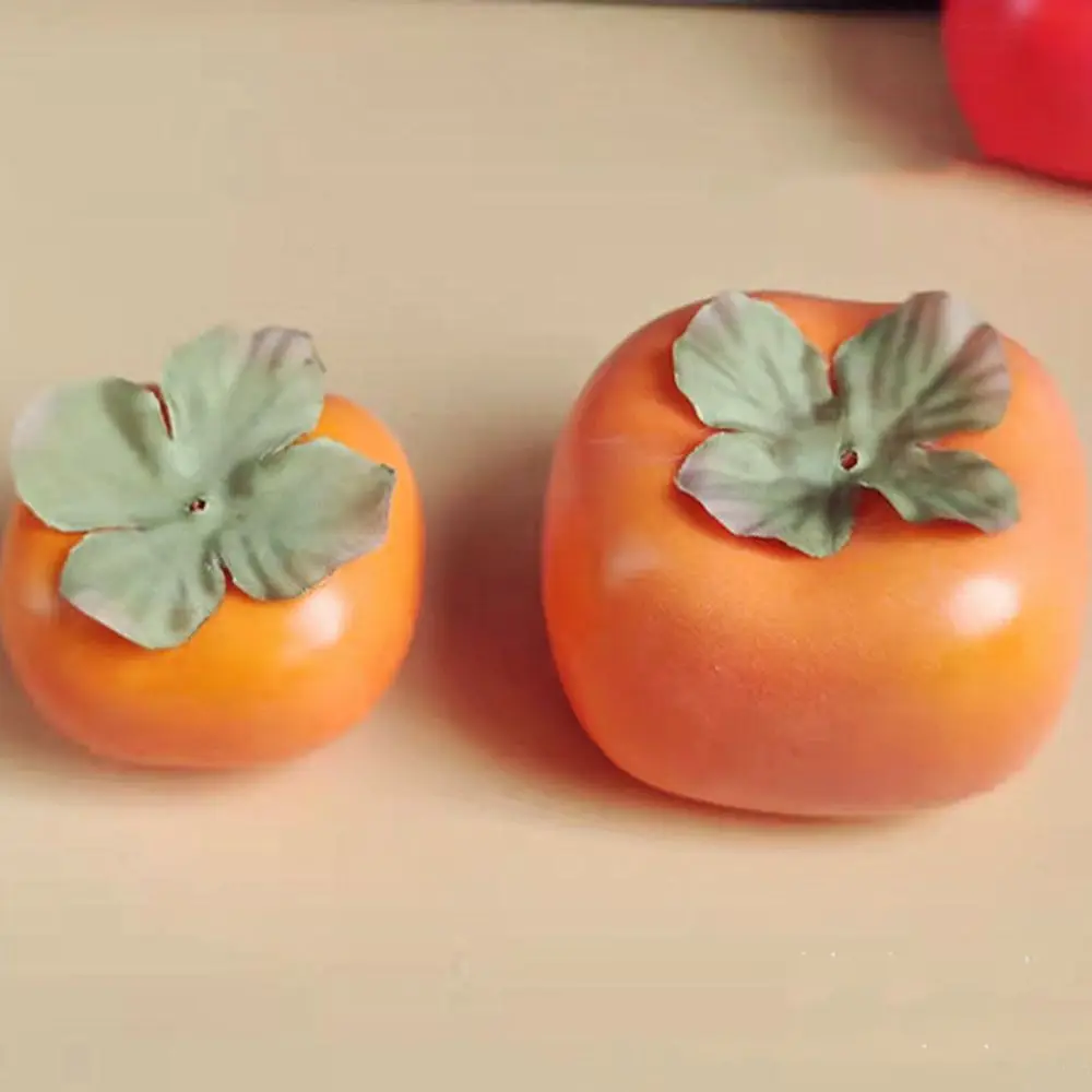 رغوة اصطناعية صغيرة البرسيمون الخضار الحرف اليدوية محاكاة الفاكهة واقعية مضحك وهمية البرسيمون مكتب الديكور الملحقات #3