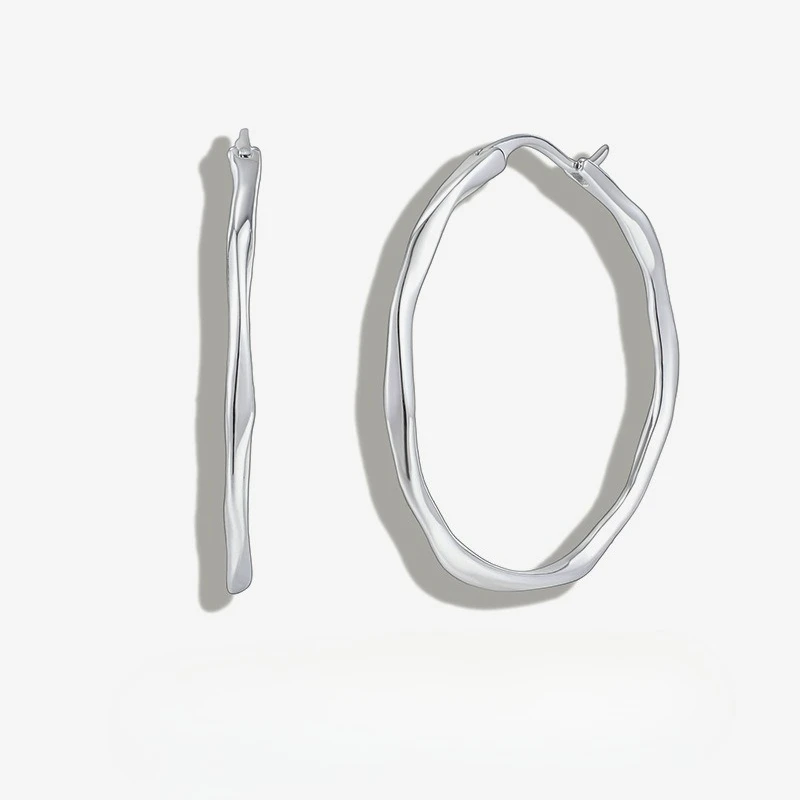 

New S925 Silver Circle Earrings for Women with High Luxury, Irregular Personality, Large Earrings for Women's Wedding Jewelry