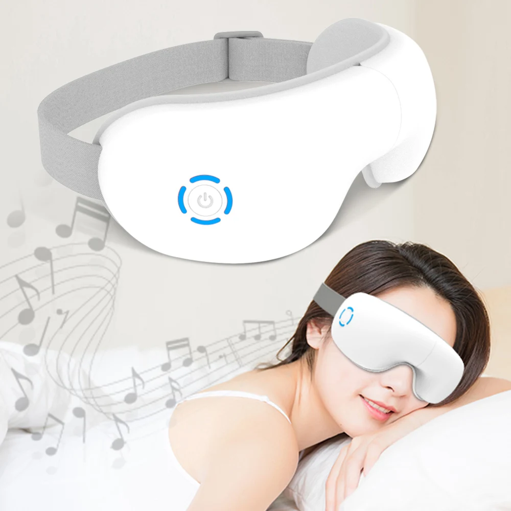 Eye Massager with Heat Vibration and Music Eye Massage Glasses Massages Eye Muscles Heated Eye Mask for Relax Gift for Women Men