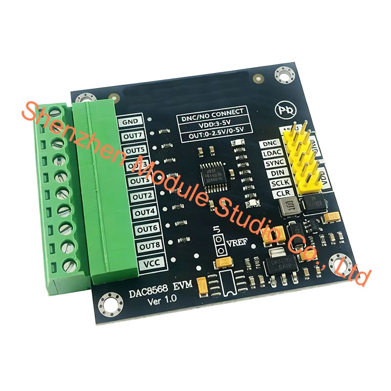 dac8568-16ビット8チャンネルdacモジュール、高精度デジタルアナログコンバータ、spiインターフェース付き、arduino用dc3-5v