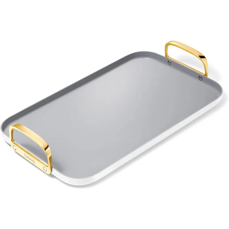 Double Burner Griddle - 19x12” Griddle Pan  Non-Stick Ceramic Coated - Non Toxic, PTFE & PFOA Free Oven Safe & Compatible