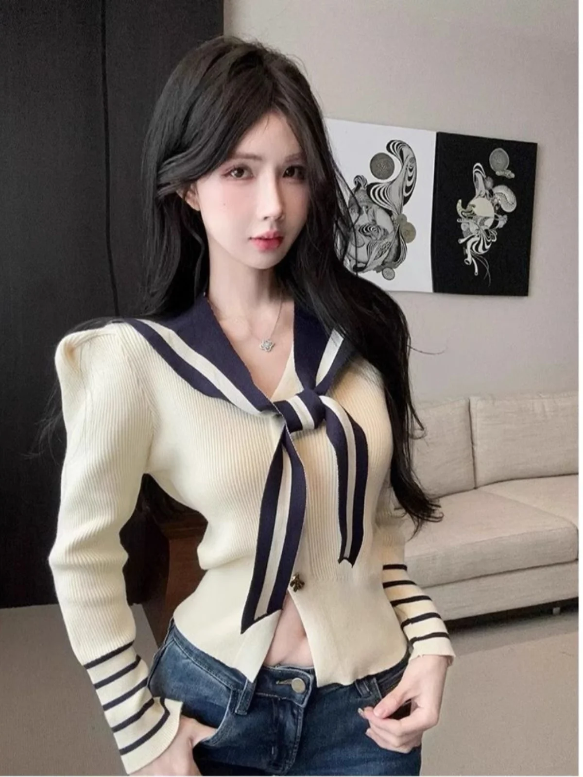 

Свитера Джемперы Пуловеры Женские Новые льняные панк-работки с вырезами Пляжный отдых Праздничный курорт Дышащие легкие тонкие прозрачные