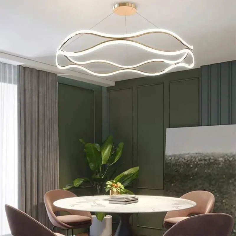 

2025 Nordic LivingRoom DiningRoom Pendant Lamp Light Chandelier Designer Ceiling Chandelier Lamp Household Study Simple Line Lam