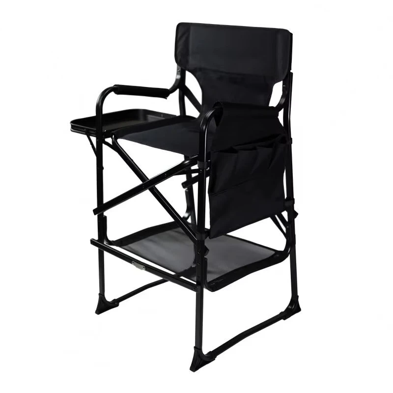 

For Aluminum Folded Oxford Fabric Outdoor Comfortable Lightweight Portable Cosmetic Chair with Side Tray