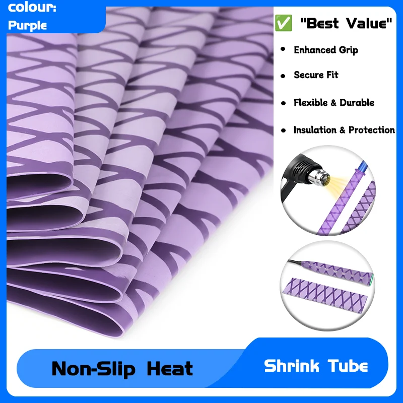 

Anti-slip Heat Shrink Tube Fishing Rod/Racquet/Bicycle Handles/Tripod 20/22/25/28/30/35/40mm Bar Grip Cover Wrap 1M/pc Purple