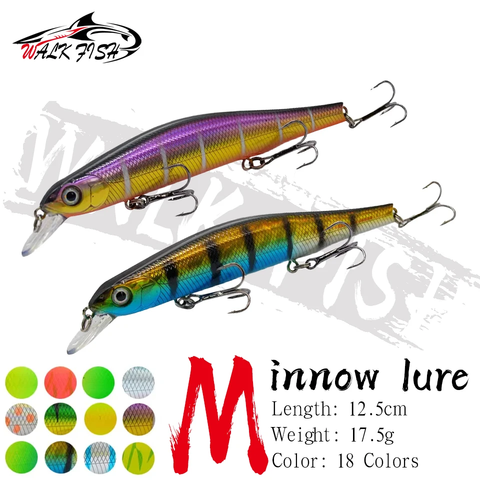 WALK FISH 17,5 g 12,5 cm Minnow Kunstköder Angelköder Jerkbaits Gute Aktion Wobbler Harter Köder Bionische Angelausrüstung Forelle