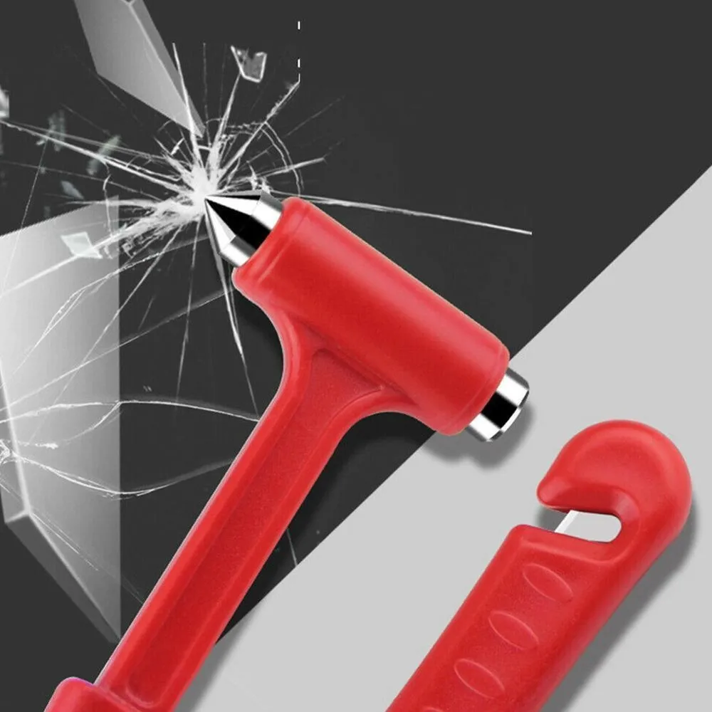 1/2/3/4PCS 2-in-1 Safety Hammer Long Handle Solid Emergency Safety Escape Glass Window Breaking Tools Rescue Tool Life Hammer