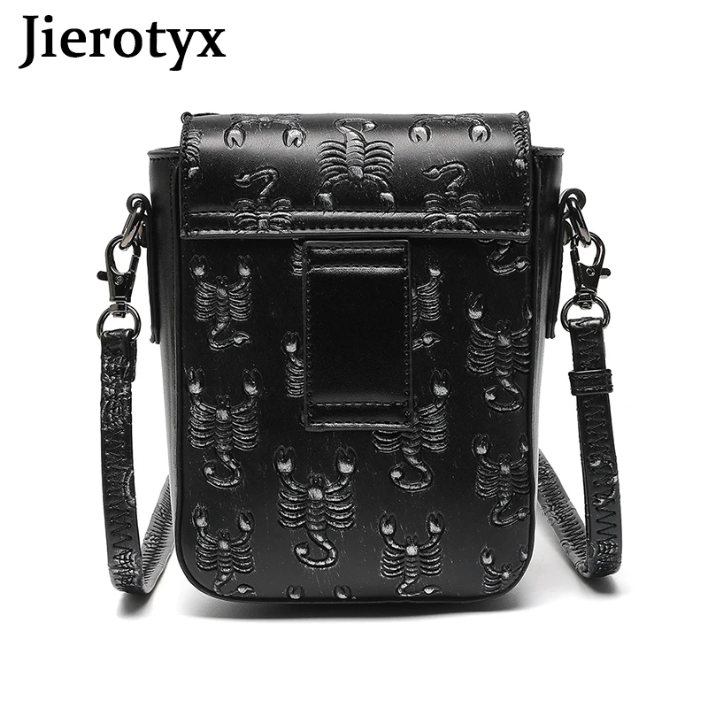 JIEROTYX Mini Crossbody Bag for Women Vintage Shoulder Bag Cell Phone Purse Skull Gothic Bags Handbag Cellphone Wallet Purse