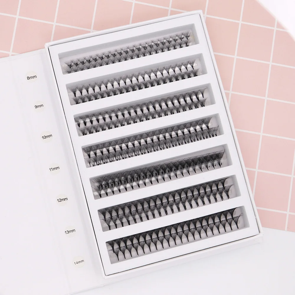 1000/2000 Fächer, Punktbasis, schmaler Stiel, vorgefertigte Fächerwimpern, 5D, 6D, 8D, 10D, 14D, künstlicher Nerz, russisches Volumen, Wimpernverlängerungszubehör – Detail 3