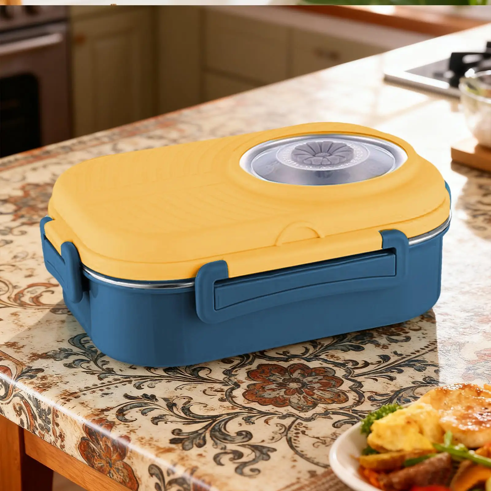 

Stainless Steel Lunch Box For Kids 3-Compartment Meal Container Camping Meal Container For School Children College Students Busy