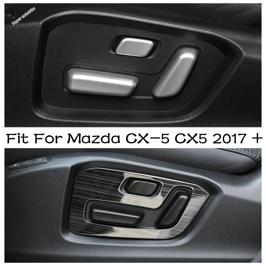 

Seat Adjustment Button Switch Cover Trim Garnish Molding For Mazda CX-5 CX5 2017 - 2024 Carbon Fiber / Matte Interior Sticker