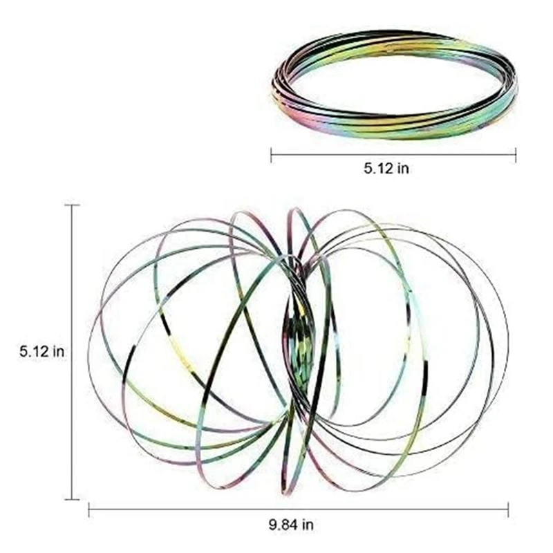 2 Stück Flow Ring Magic Armband Spielzeug Metall Befestigung Flow Ringe Magic Hand Spielzeug (Regenbogen) langlebig