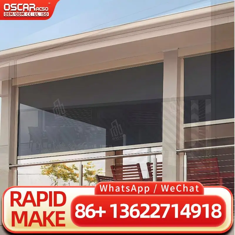 Exterior Automatic Motorized Outdoor Patio Shades Ideal for US Yards Gardens and Terraces Rolling Blind