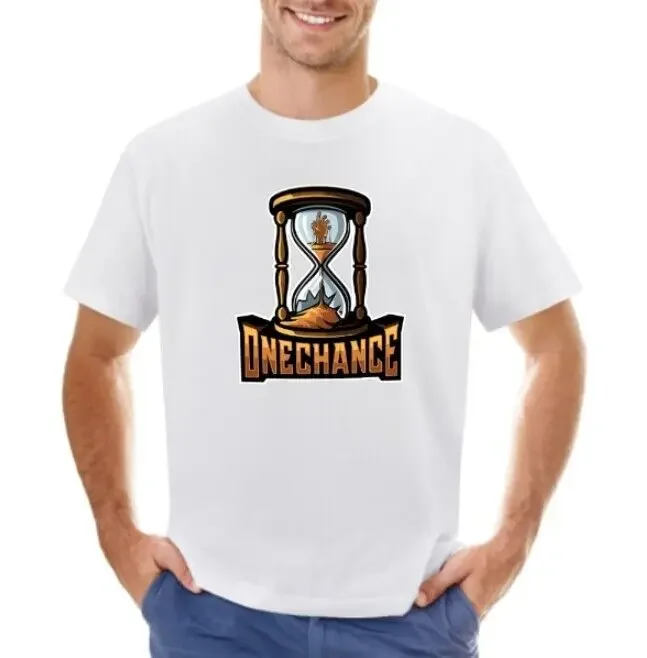 Hourglass Print Onechance Text Print T-shirt - capture every moment of time