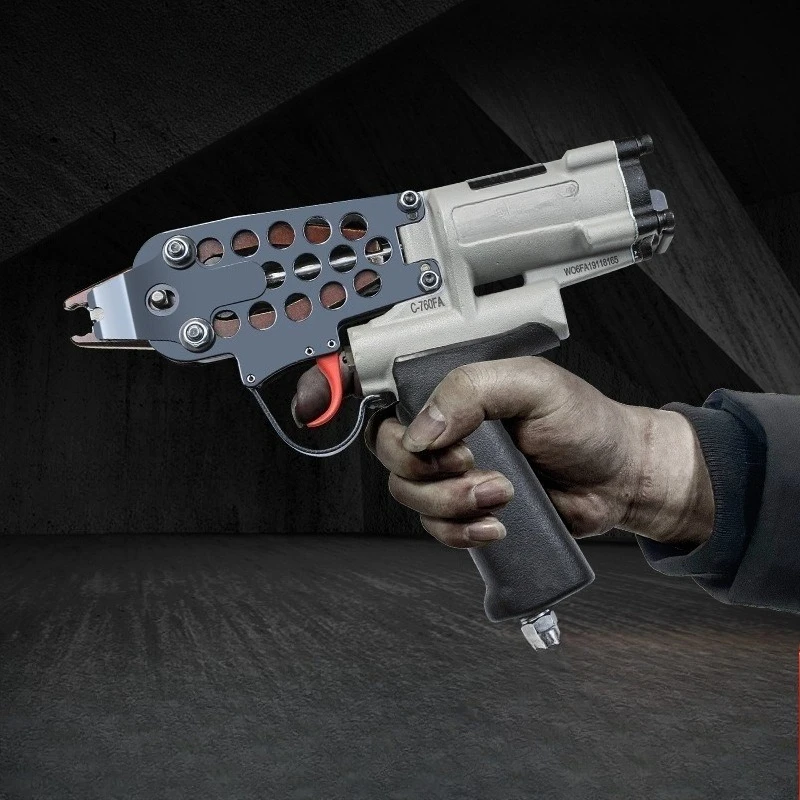 C-type gun 760 new tied chicken cage  group  tie cage grab garden rockery pneumatic C-type nail gun