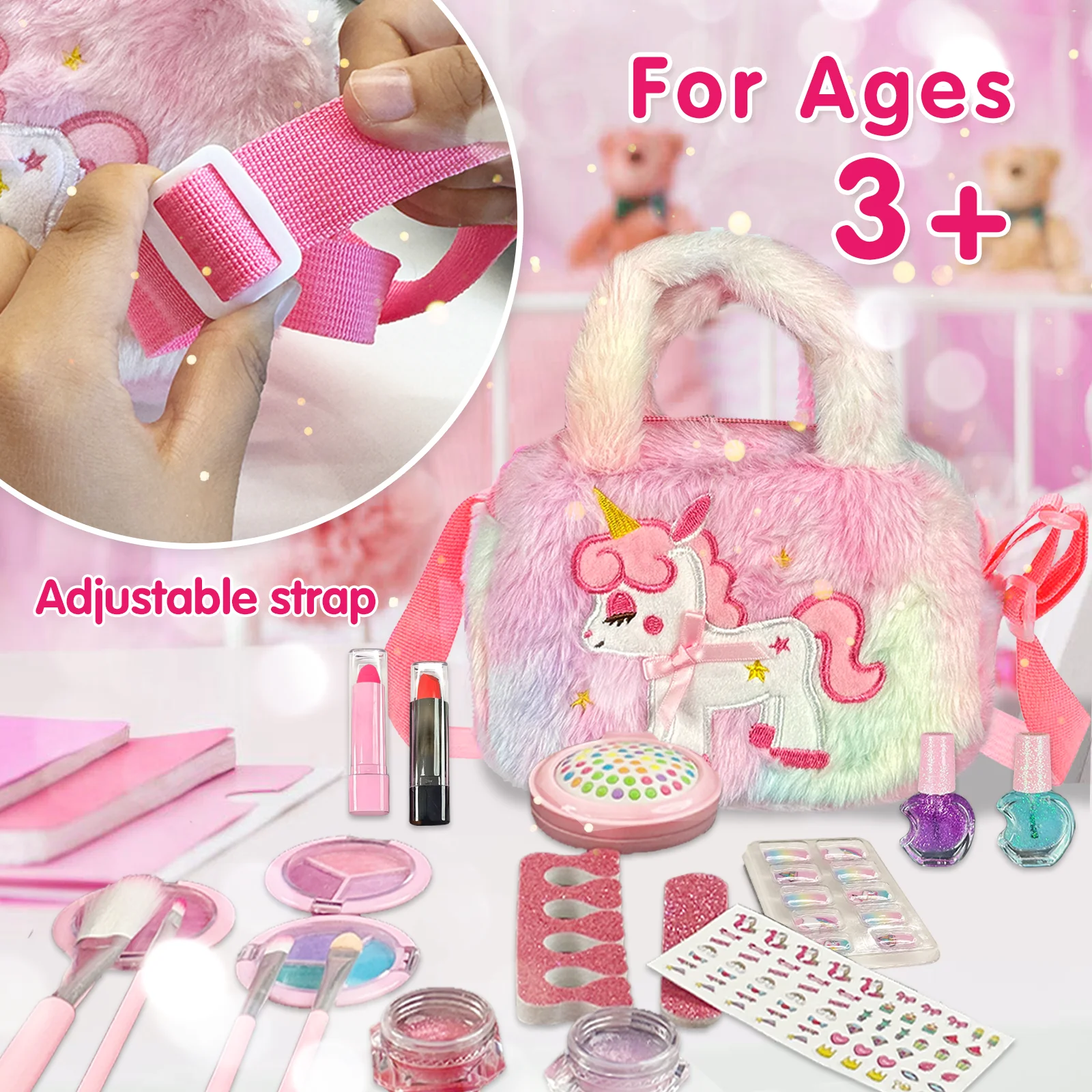 Unicorn Cosmetica Sets Speelgoed Make-Up Doen Alsof Play Kit Peuter Kids Tas Meisjes