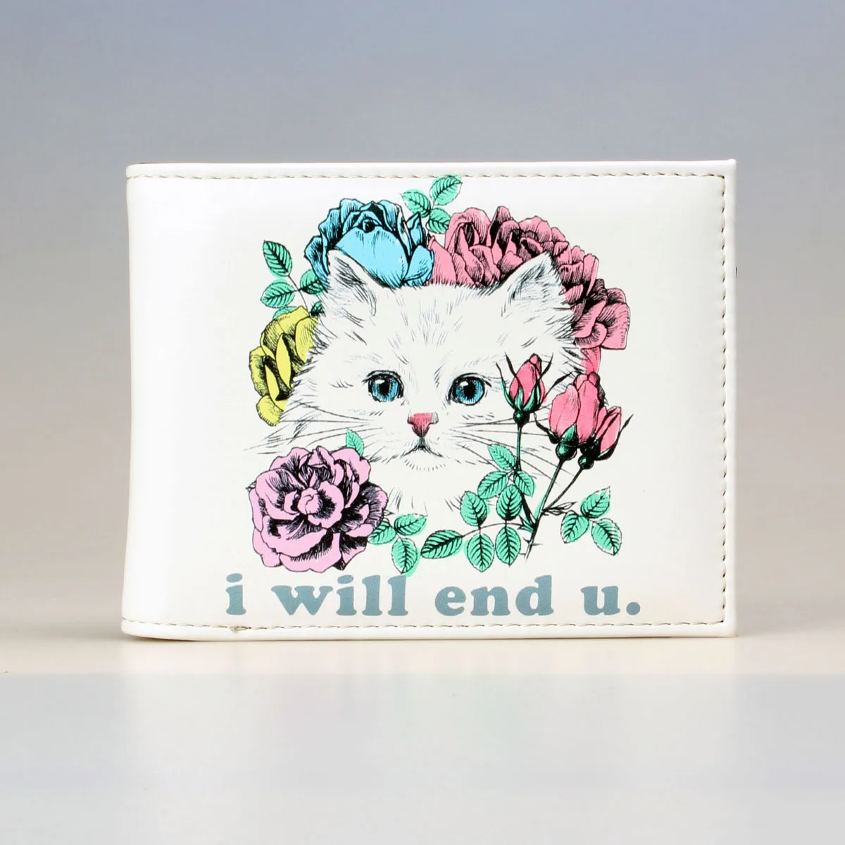 

Cute Cat Women's Wallet Beautiful Flower Fashion Card Bag