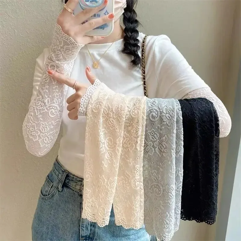 Tattoo Covered Faux Sleeves, Breathable Mesh Sun Protection Sleeves, Women's Scarves Covered Lace Sun Protection Sleeves