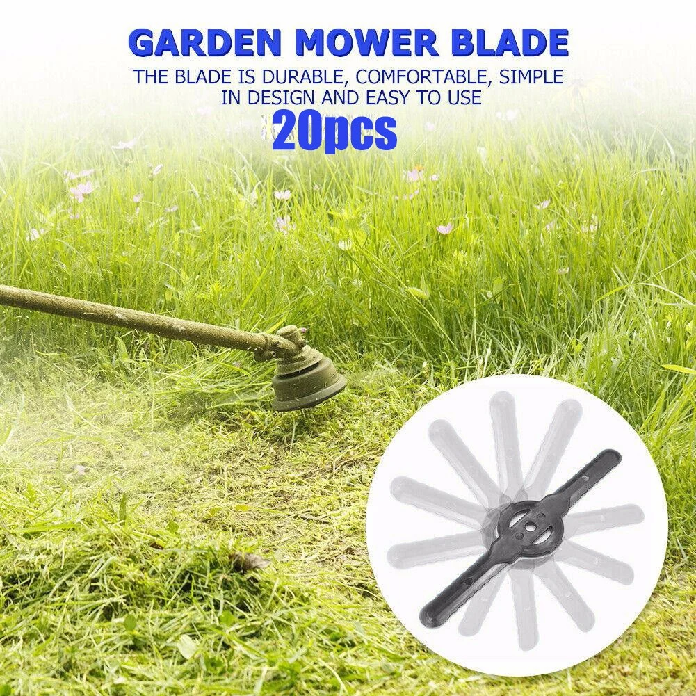 20Pcs Plastic Cutter Blades For Electric Cordless Grass Trimmer Strimmer Tool Grass Trimmer Blades Replacement Garden Tool