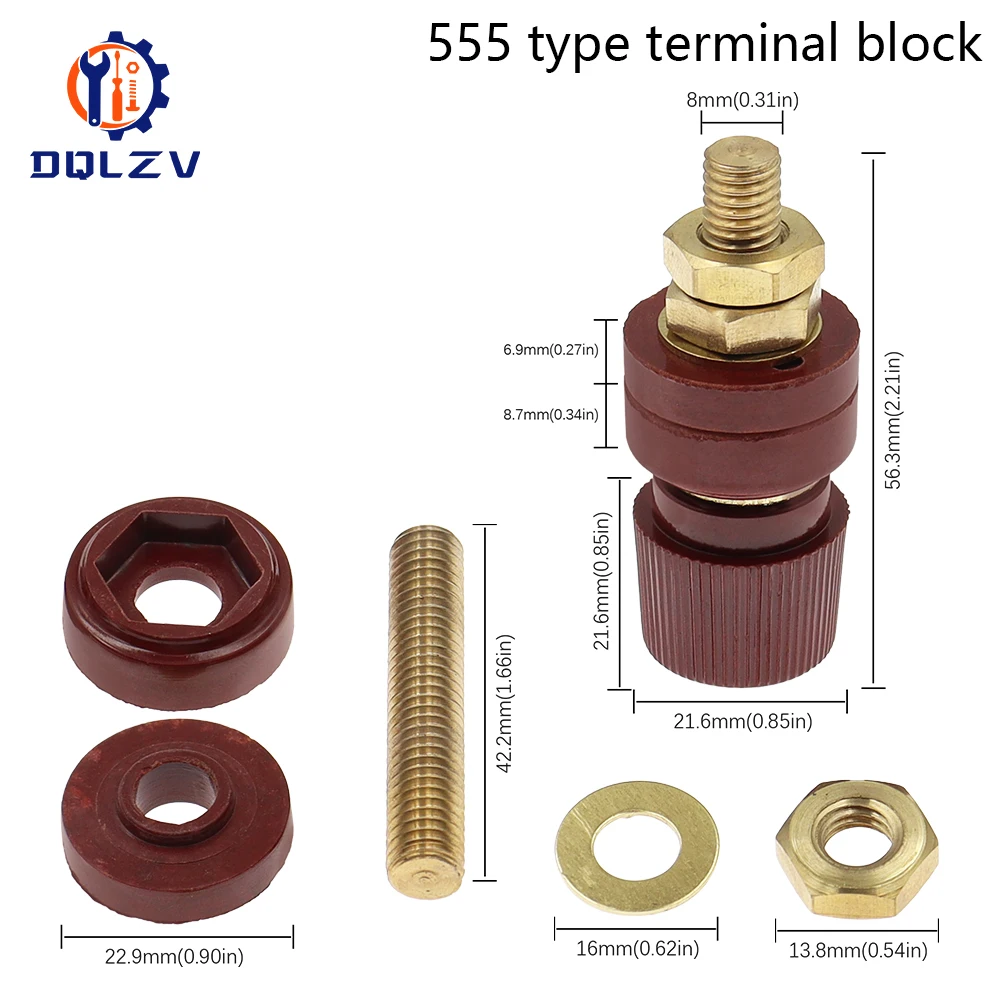 Black /Red New 6mm 8MM Brass Stud Premium Remote Battery Power Junction Post Connector Terminal Kit Automotive Connectors ﻿