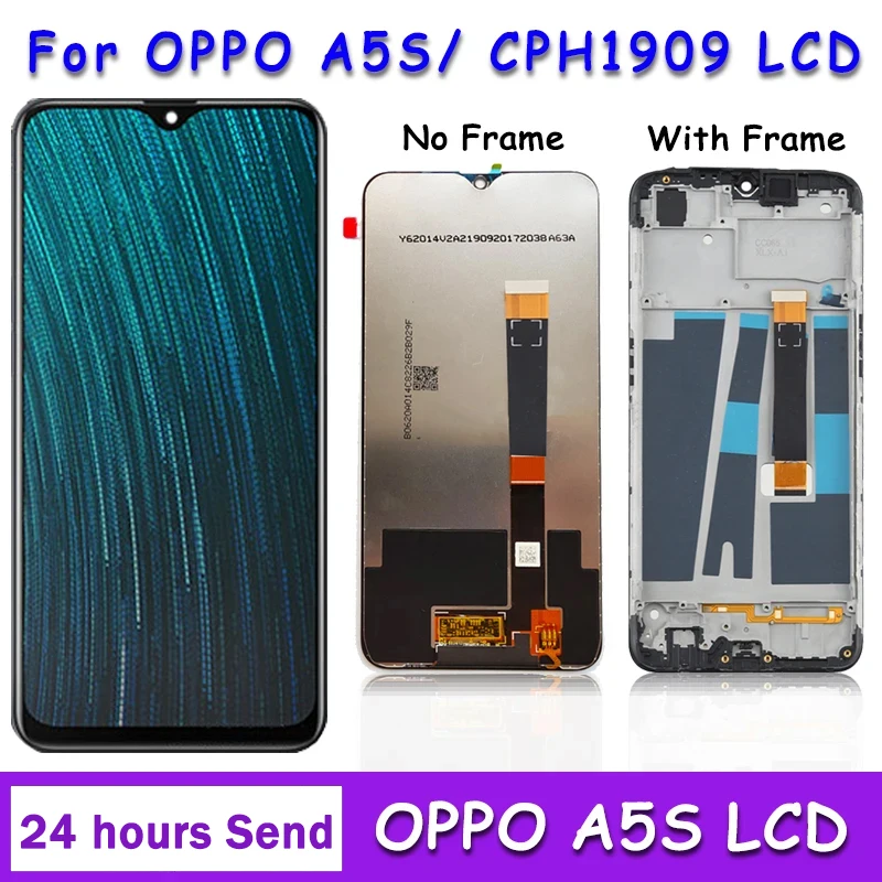 

AAA+ High Ouality For Oppo A5s LCD CPH1909 1920 1912 Display with Frame Touch Screen Digitizer Assembly For Oppo AX5s LCD