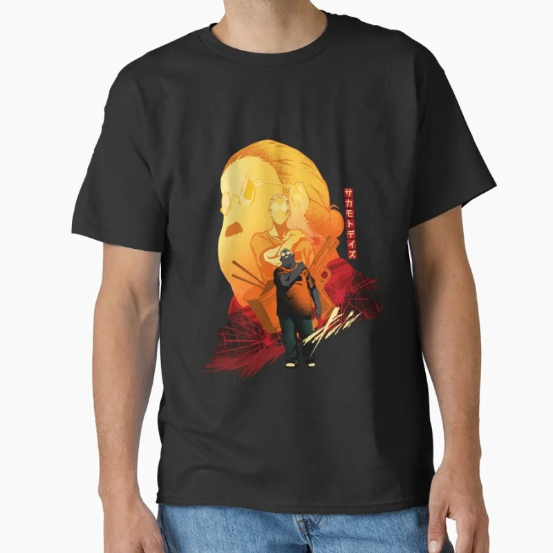 

0812# 80s Manga Sakamoto Days Anime t shirt for men Large size Tops S-6XL 100% cotton mens Clothes plus size tee