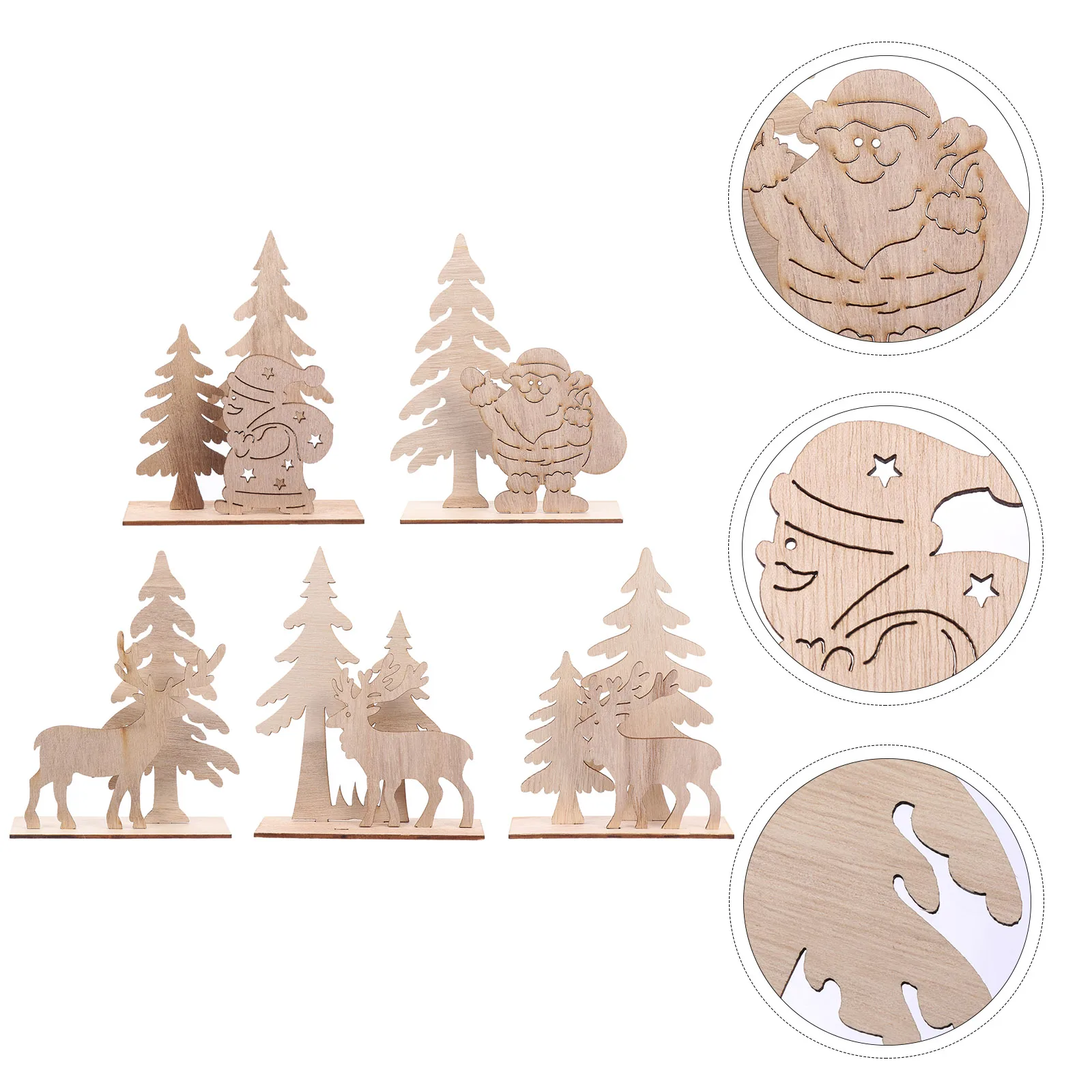 

5pcs Decorations Wooden naments Party Christmas Wooden naments Supplies DIY Crafts Dinner Party Supplies Home Decor