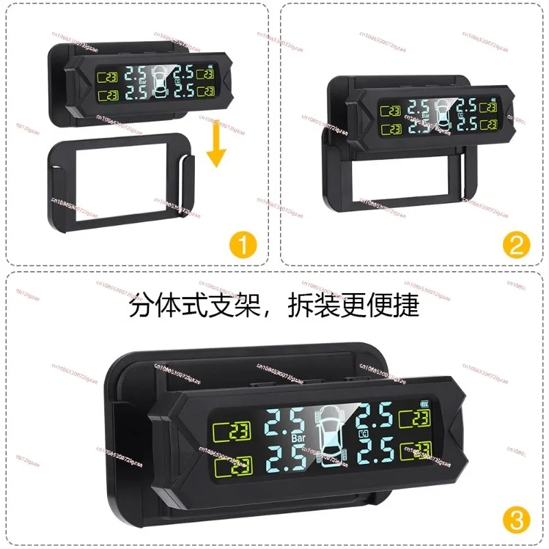 Auto Backlight LCD Display Tire Pressure Monitoring System Wireless Solar Power TPMS with 5 Alarm Modes 4 Sensors 0-67 PSI