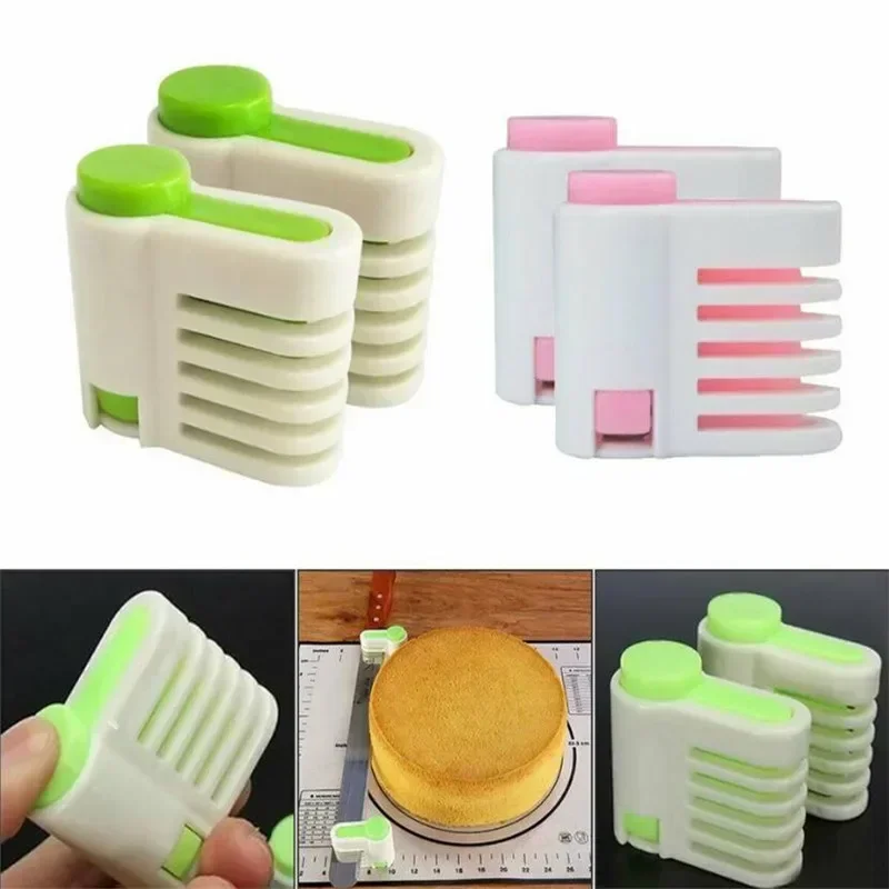 2pcs/Pack Cakes Slicer Cutter 5 Layers Cake Bread Leveler Slicer Set DIY Fixator Cutting Tools Kitchen Cake Accessories