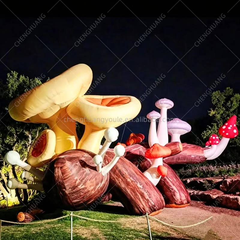 Giant Cartoon Inflatable Mushroom, Creative Decor Props for Dream Wedding, Outdoor Stage Party & Event Display
