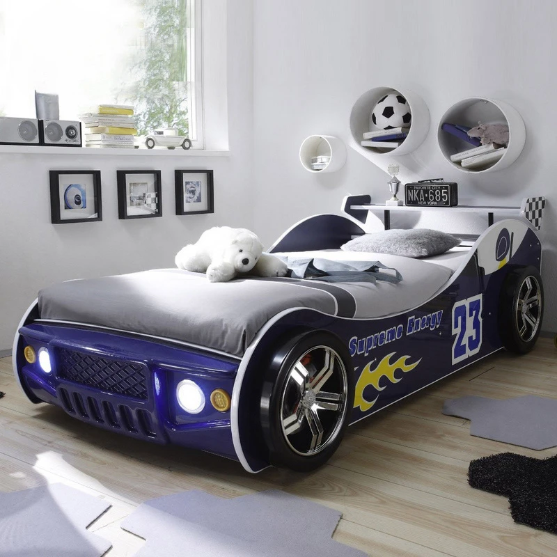 Creative Personality Racing Car Bed for Children Boy Cartoon Single Small Teenagers Sports Separation Artifact