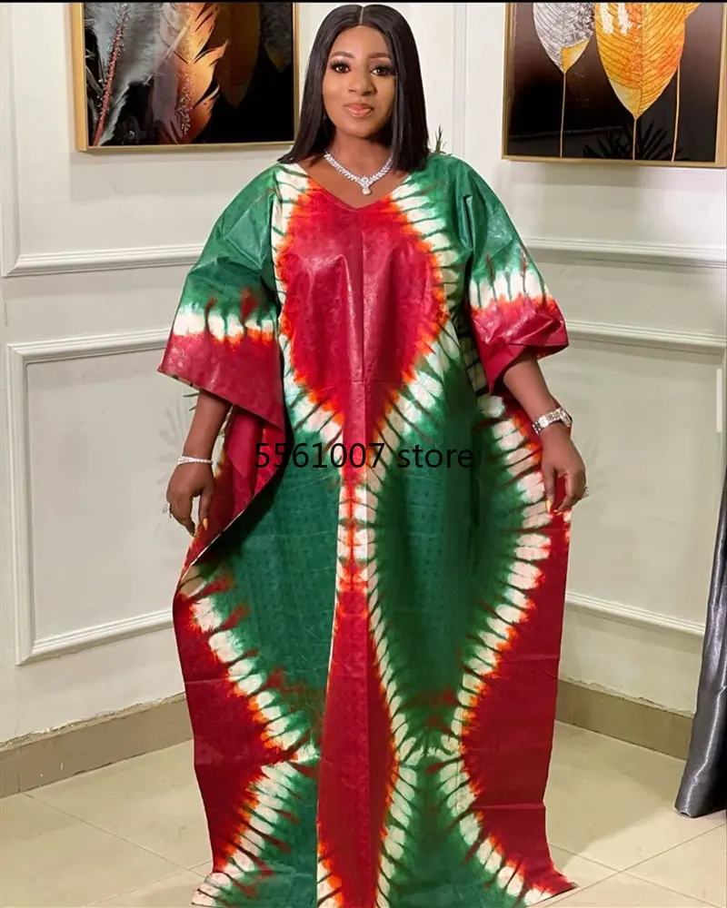 Plus Size African Bazin Riche Long Dress for Women Wedding Party Dress Evening Gowns Traditional Dashiki clothing Kaftan Robe