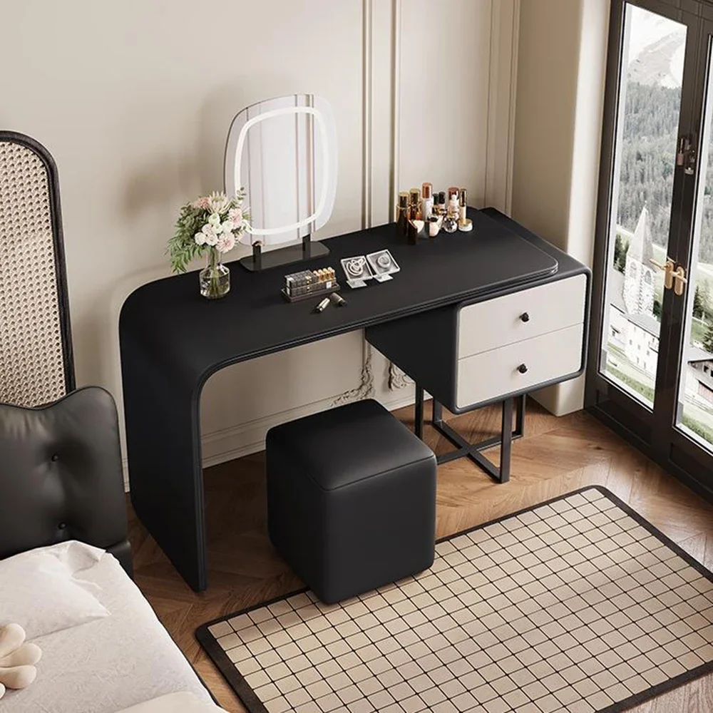 Modern European Dressing Table Extendable Design Chic Corner Mirror Dressing Table Women Storage Upgrade Schminktisch Furniture