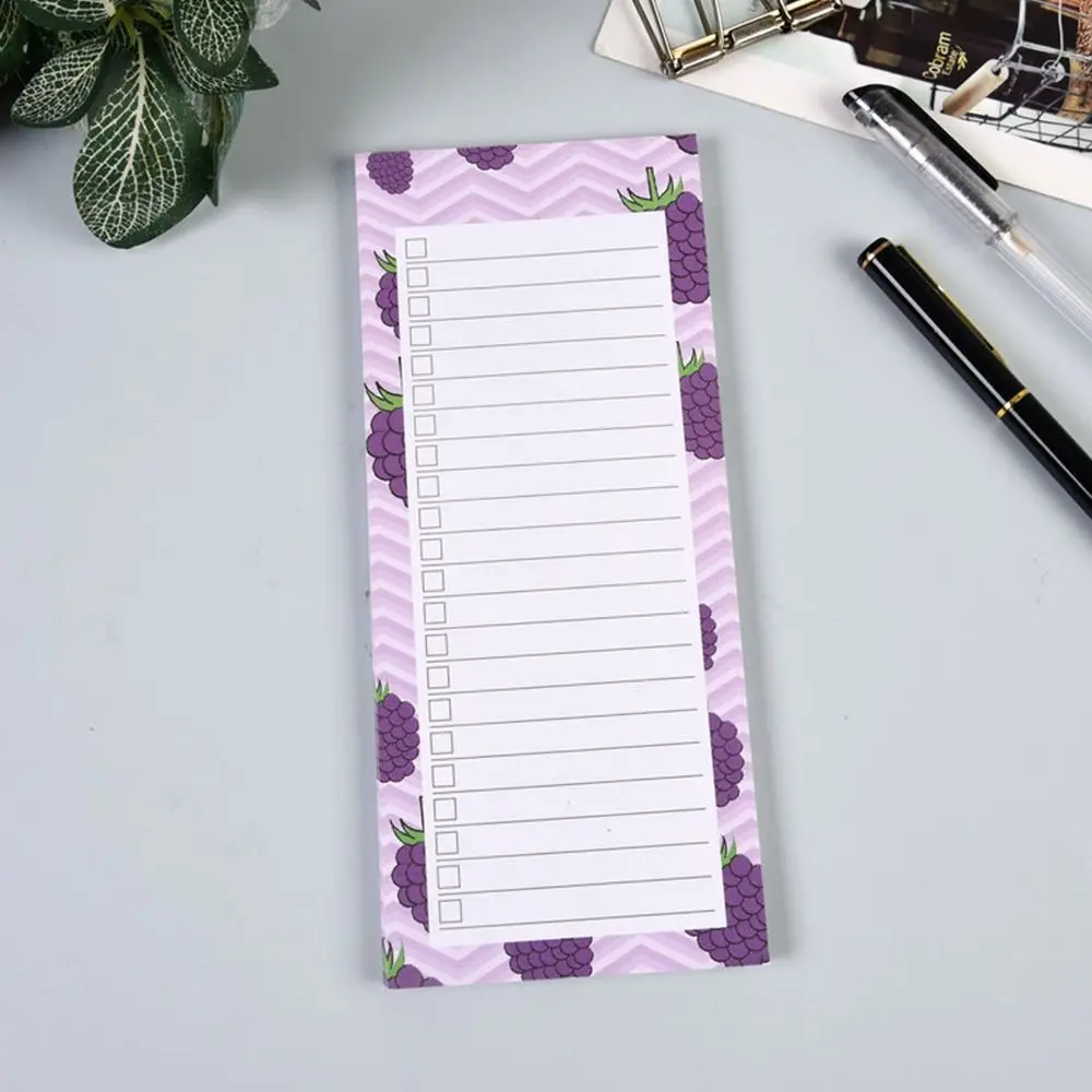 50 Sheets Magnetic Note Pad Removable Sticky Planner Memo Pad For Fridge Fruits Printed Pattern Plan Book To Do List Stationery