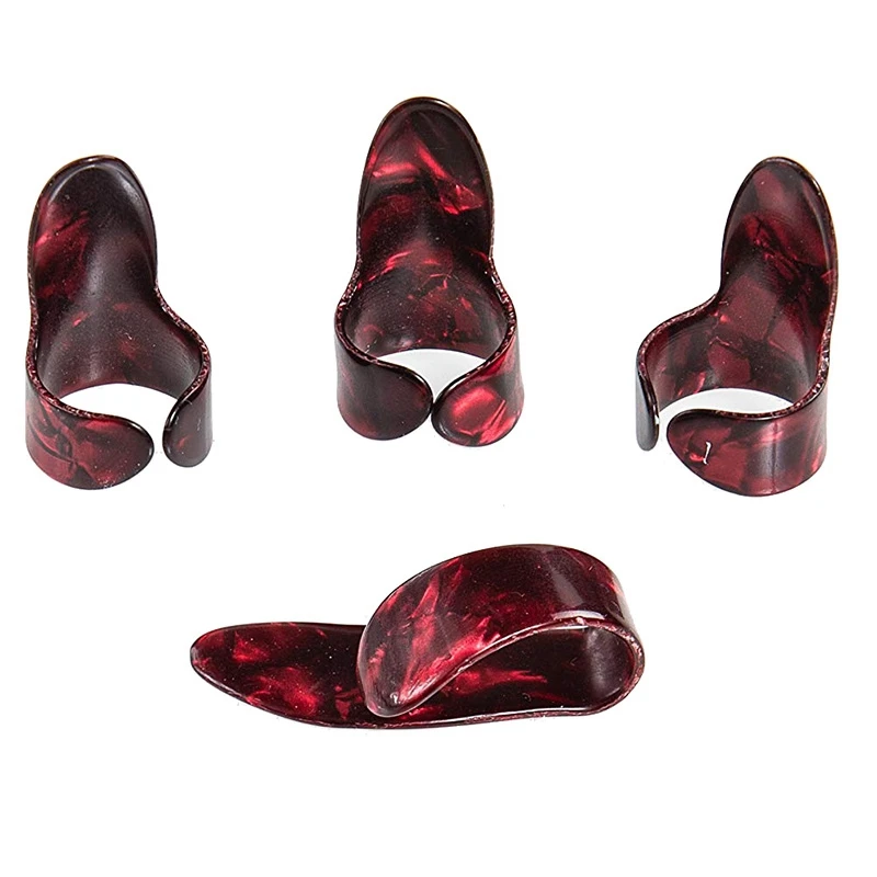 

Guitar Finger Set Guitar Pain-Proof Finger Set Pluck Piece Accessories Guitar Guitar Finger Thumb Index Finger Set(Red)-AA85