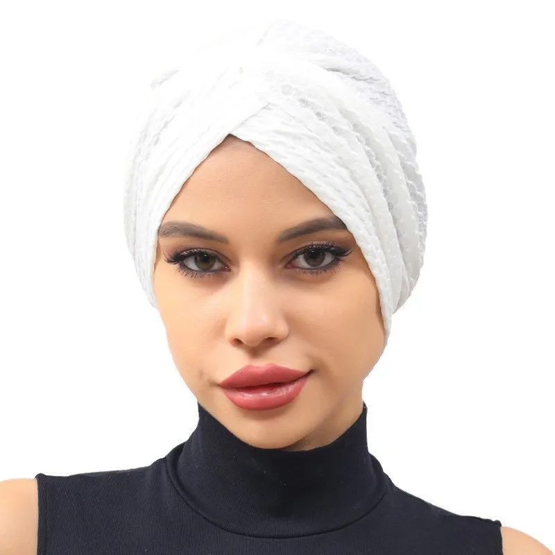 2023 New Breathable Solid Color Turban Caps Women Elastic Head Wraps Beanie Muslim Female Ready to Wear Hijab Cap Turbante Mujer