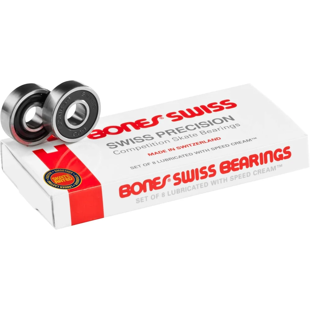 

Swiss Precision Skateboard Bearings 8-Pack, High Performance ABEC Rated for Smooth & Fast Rolling