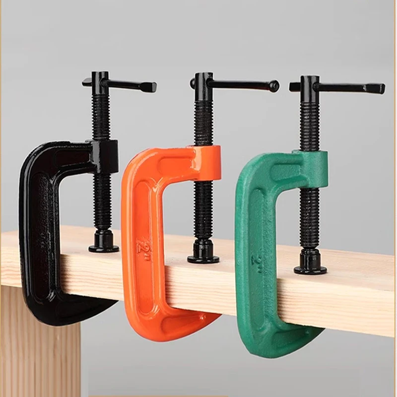 

1PCS Deep Throat G-type Clamp Woodworking Tool Fixed Strong Iron Clamp T-Shaped Rotating Twisting Rod Thickened Quick Clamp