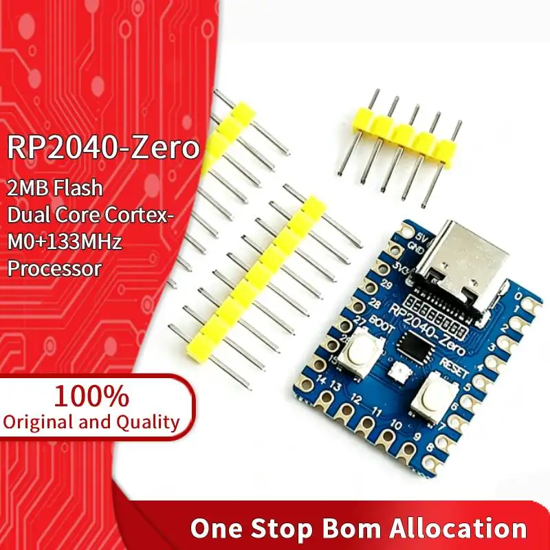 RP2040-Zero Microcontroller Board Dual-core M0+133MHz 2MB PIO Programmable I/O For Maker DIY Type-C USB Sensor Module Processor
